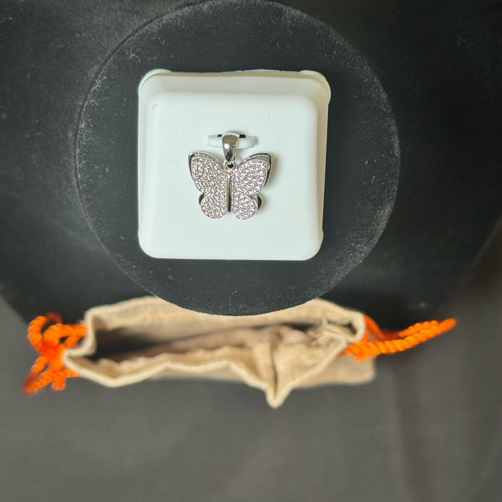 💎Sterling Silver Butterfly Pendant with Moissante